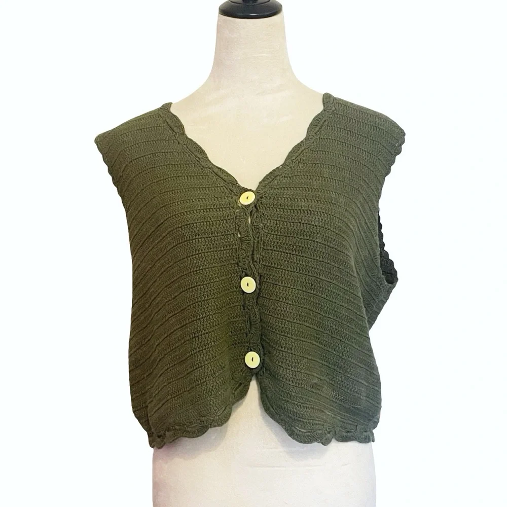 All That Remains Lucy Crocheted Cotton Vest - Picture 2 of 5